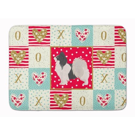 Carolines Treasures 19 x 27 in. Papillon No.2 Love Machine Washable Memory Foam Mat CK5872RUG